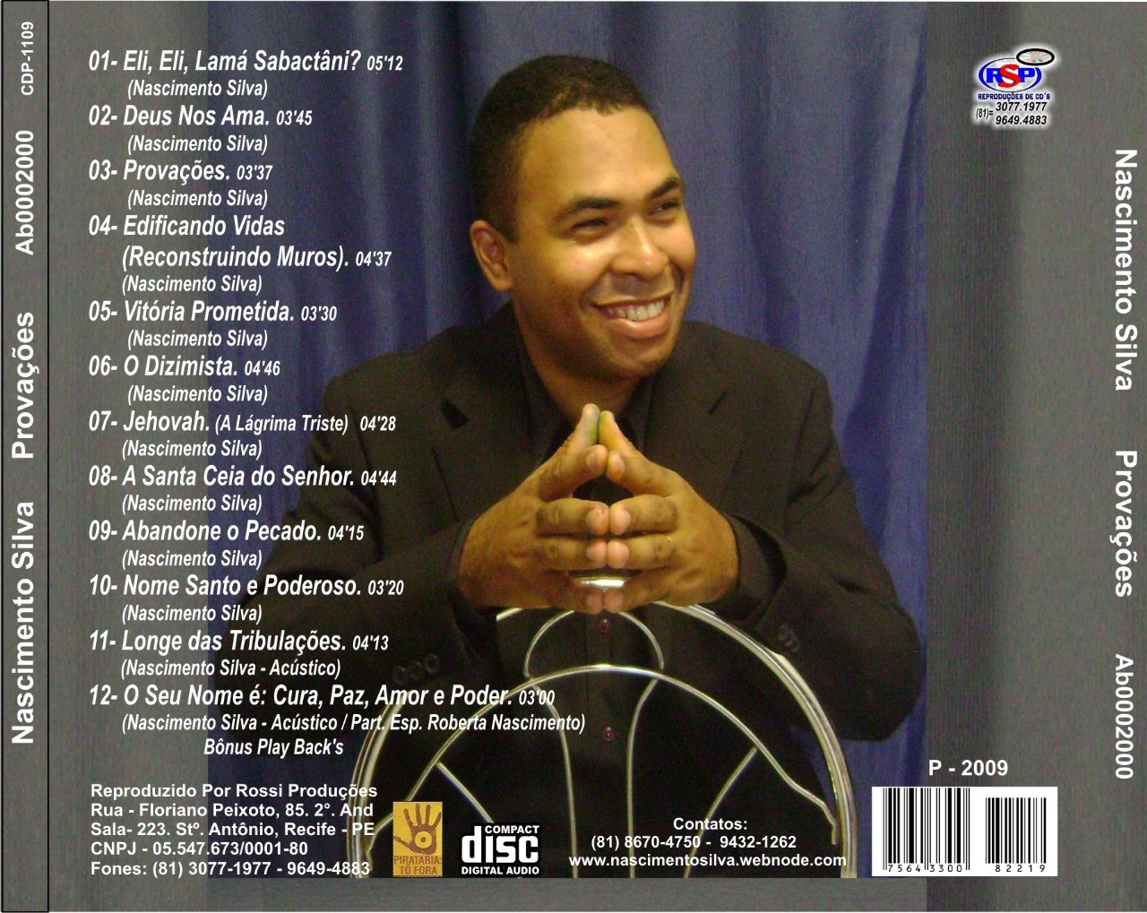 Contra-capa do CD Provações 2009